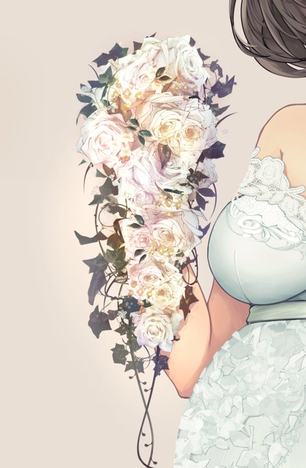 ボテ腹妊婦花嫁用のウェディングブーケできた 