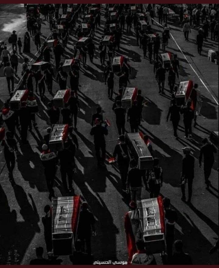Yqyeena's tweet photo. #سنتين_وبعد��ا_نريد_وطن 
In October, two years ago, in 2019, the text of the youth of Iraq died while demanding their rights. Children, women and men died only for their rights, and the people who killed the youth are still alive walking the earth with impunity. 💔 https://t.co/LKoXbbasUh