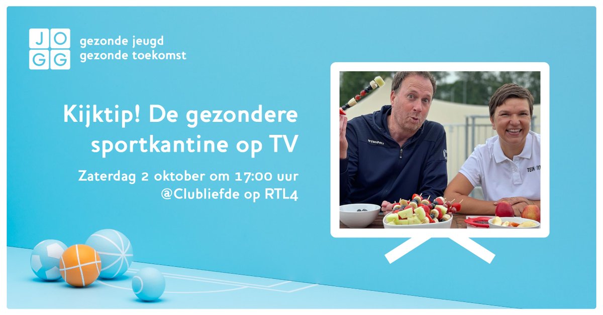 Zaterdag (2 okt) om 17:00 uur is JOGG-Teamfit coach Irene te zien in <a href="/RTL4/">RTL</a> programma Clubliefde, gepresenteerd door Jochem van Gelder <a href="/jochemvang/">Jochem van Gelder</a>. Ze laat zien hoe leuk en makkelijk het is om gezondere broodjes in de sportkantine aan te bieden. 🥪🥒🍅 De herhaling = 3 oktober!