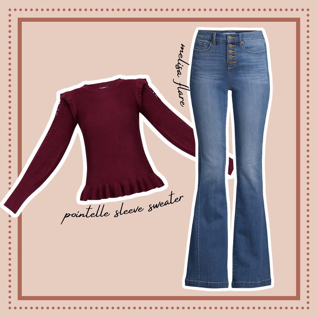 PortalVergara's tweet photo. "You guys are going to LOVE the fun sweaters and fresh denim cuts that we’re bringing to my #sofiajeans collection this Fall. I’m wearing the pointelle sleeve sweater in fig and the latest Melisa flares!
#UnderMySofiaJeans #WalmartFashion
📷| Sofia Vergara via Instagram Feed. https://t.co/4i7B6YEczr