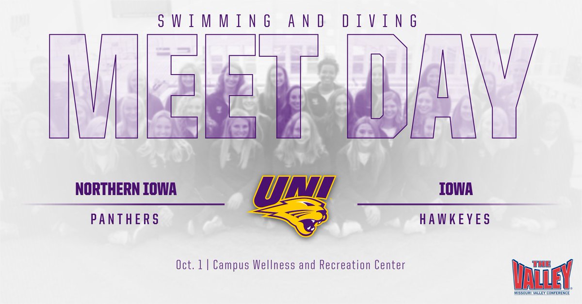 uniswimdive's tweet photo. The Panthers are hitting the road to face the Iowa City Hawkeyes. Tune in on BTN+ or the Meet Mobile App for live updates! 

🏊🏼‍♀️: UNI vs. Iowa 
⏰: 5:00 pm
🏢: Campus Wellness and Recreation Center, Iowa City

#EverLoyal https://t.co/YzNFzIpLHo