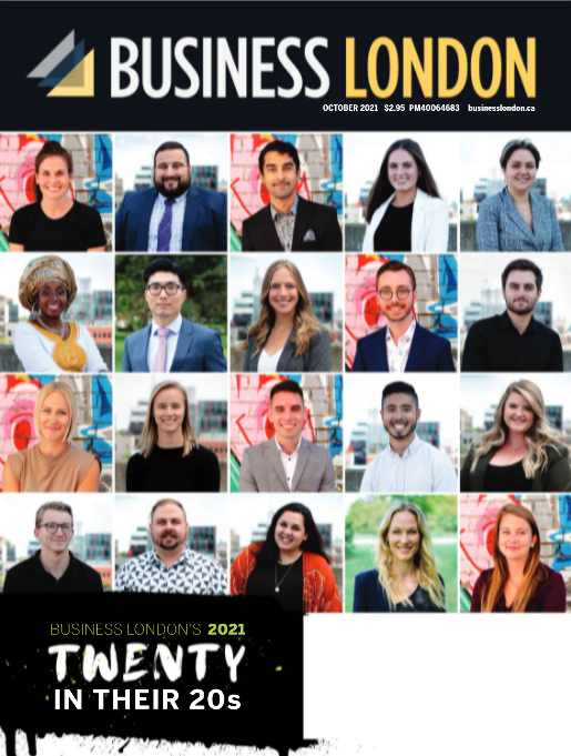 Hello October! Business London's 2021 Twenty in Their 20s issue is now live on the <a href="/LFPress/">London Free Press</a> website. Read all about this year's most daring and impressive local twenty-somethings here: bit.ly/3F85Bgm