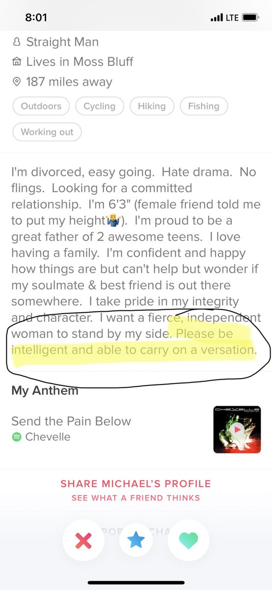 shannoncork's tweet photo. Okay bro. #tinder https://t.co/5ATZ5eIZmj