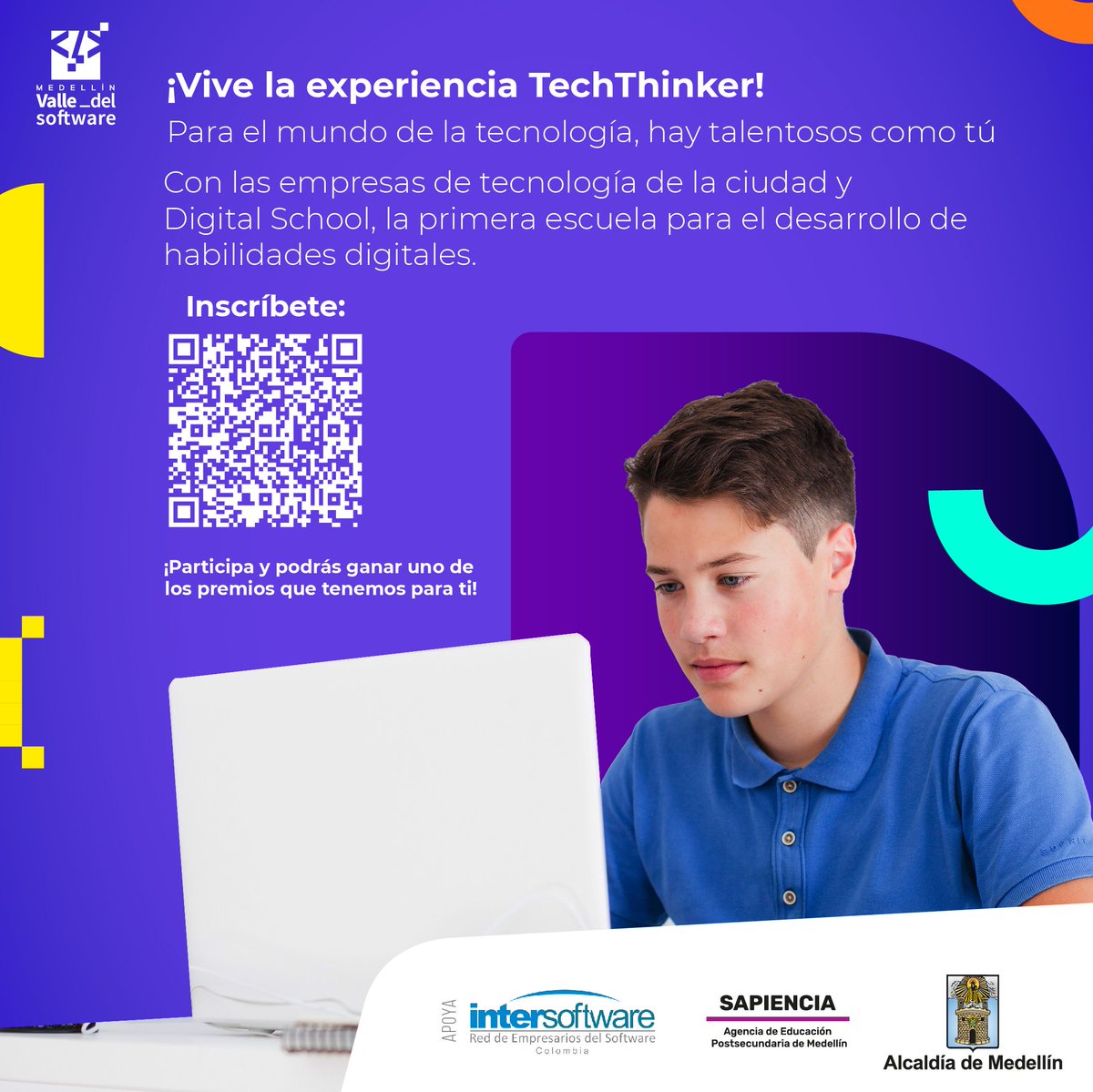 SapienciaMed's tweet photo. ¿Has pensado qué carrera quieres elegir? Si eres estudiante 10 u 11, conoce las oportunidades que la tecnología tiene para ti e identifica otra habilidades que están cambiando el mundo, donde tú puedes hacer parte. #LestDoIt #ValleDelSoftware
Inscríbete: https://t.co/n8NIfMIcks https://t.co/UVEDVALgms