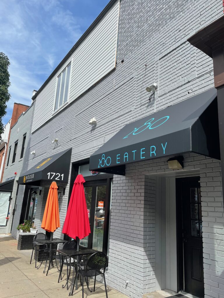 PoPville's tweet photo. Meanwhile at the old Ledo Pizza space on Wisconsin - A New Persian Restaurant, Noosh, and 280 Eatery with "traditional American comfort food" https://t.co/HH0wFP9Mcu https://t.co/P4o97rhXQs