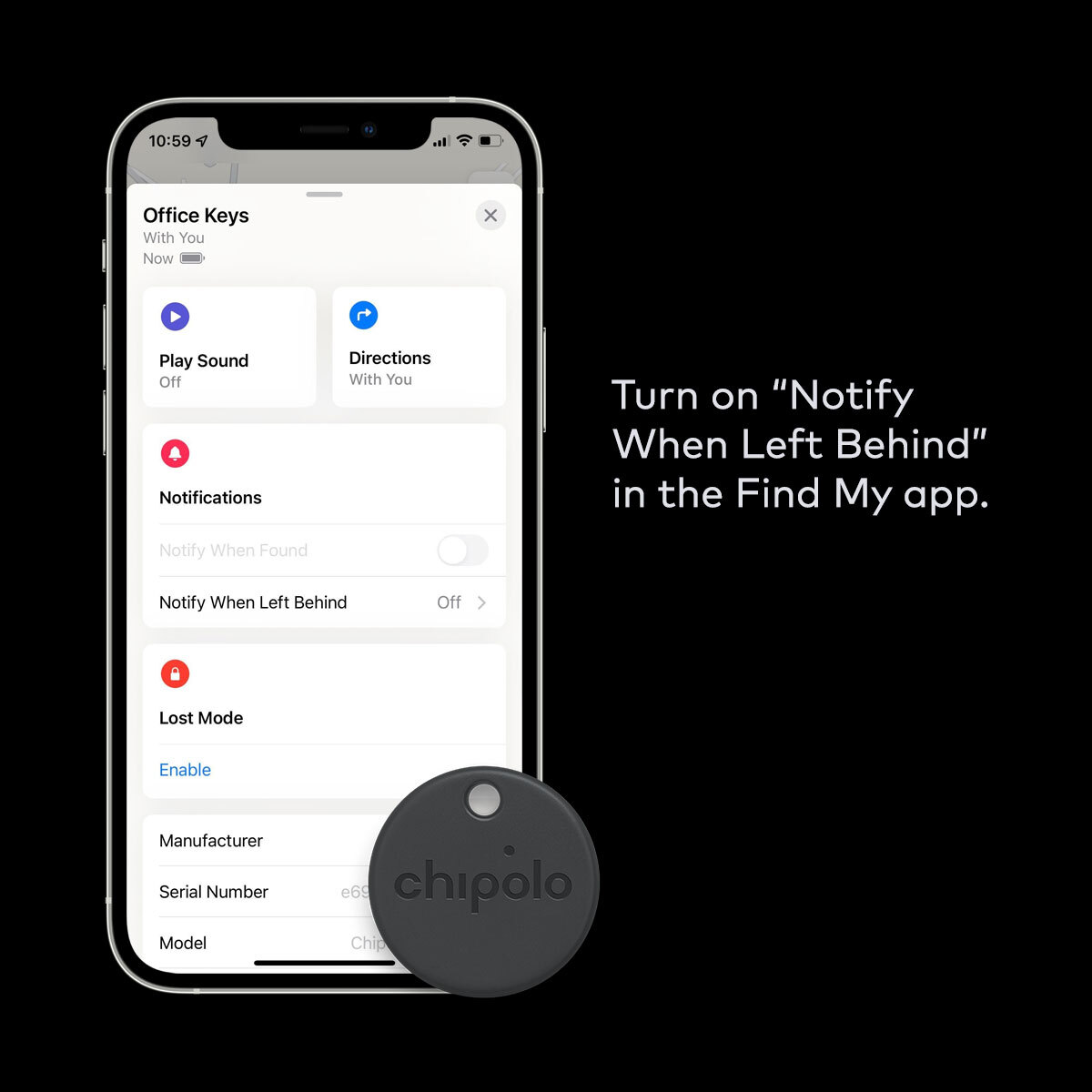 ChipoloTM's tweet photo. NEW FEATURE on Chipolo ONE Spot!
Turn on Notify when left behind in the Find My app and your iPhone will alert you when you leave the house without keys. Need directions to find it? The Find My app will guide you! Works on iOS15
#ChipoloONESpot #FindMy #Apple #FindMynetwork https://t.co/T1ivnkDhsf