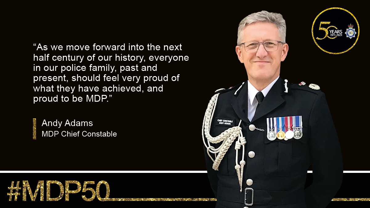 MODPolice's tweet photo. A message from #MDP_CC Andy Adams, on our 50th Anniversary.
Read more ➡️ https://t.co/WWEkNsSDZc
#MDP50 https://t.co/8nwhoMlOth