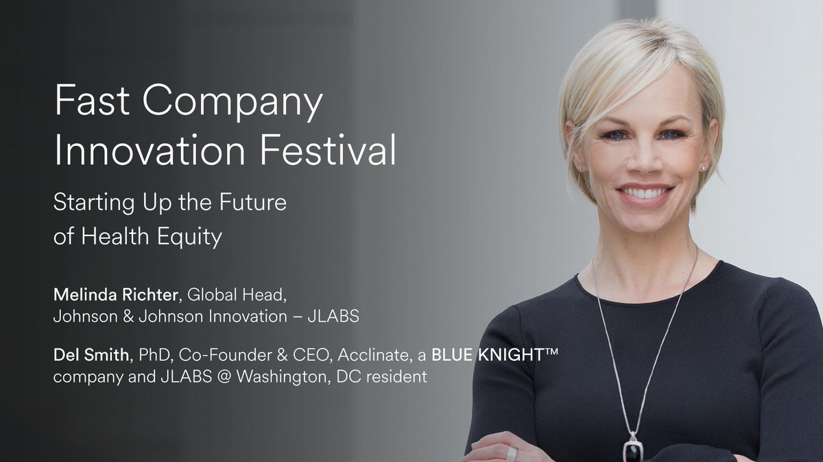 melindarichter's tweet photo. What inspires me this week: The honor of speaking at @FastCompany #FCFestival! @AccGenetics, #BLUEKNIGHT company &amp; #JLABSDC resident, joined our panel around startup innovation &amp; empowerment. We stand together in the quest for change toward health equity. https://t.co/0hogABvZym https://t.co/G9vwFdZOJO