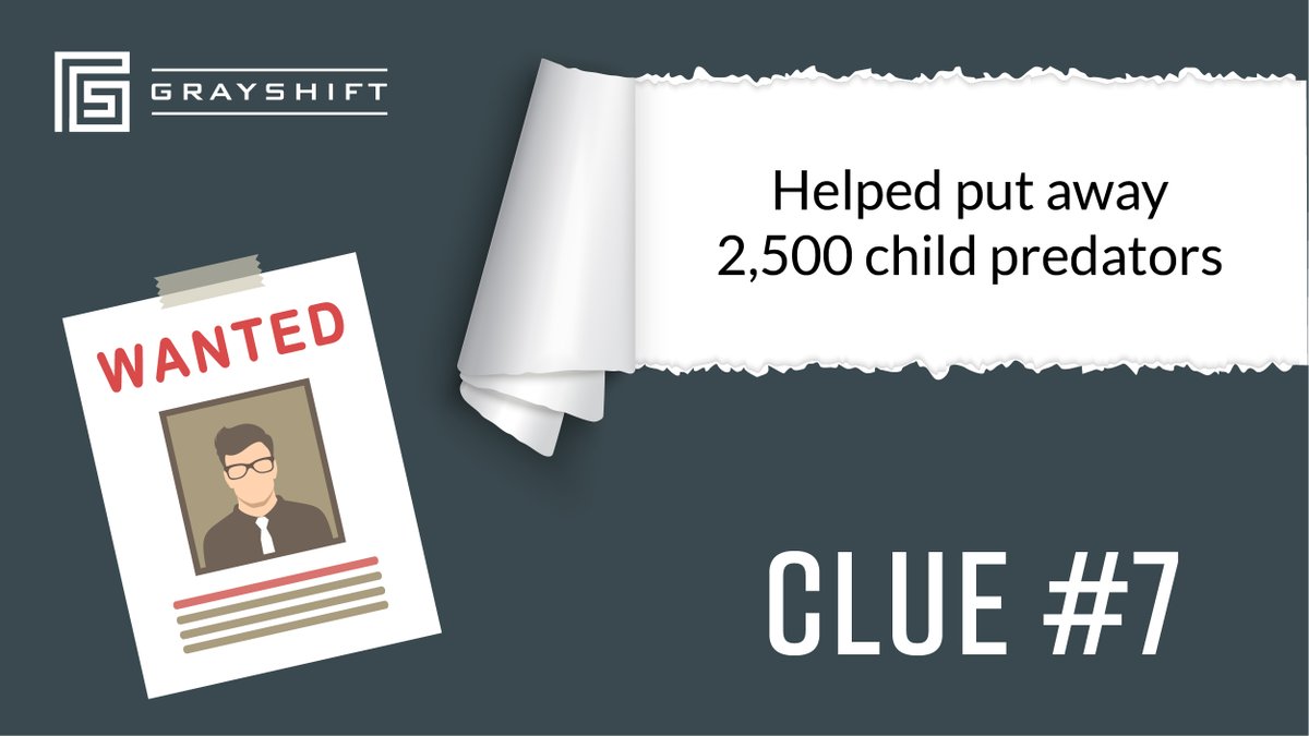 GrayshiftLLC's tweet photo. “Guess who’s joining Grayshift?” Clue #7: Helped put away 2,500 child predators. Drop your guesses in the comments. Correct answer wins @GrayshiftLLC socks! #ForensicFriday #DFIR #LawEnforcement
#MobileInvestigations #predatorofpredators https://t.co/DuSntTjWDa
