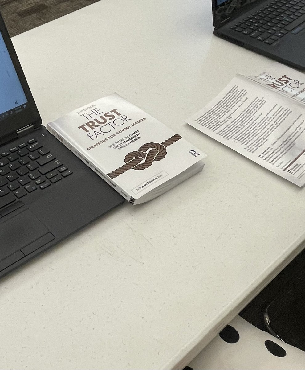 lynn_jameson's tweet photo. Our program support group of BCBAs, Program Specialists, and Parent Liaison are developing their purpose statement through the #PLC process and reviewing #trustbuilders through the book The Trust Factor. #goingforthegold #servesupportrepeat #plcprocess @KellerSped https://t.co/1JRwfi7tap