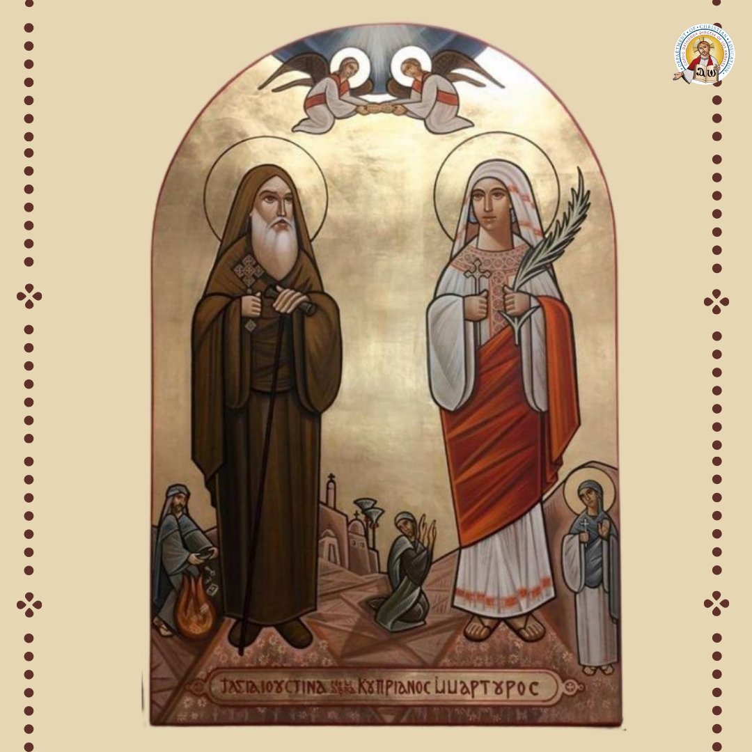 Today, on the 21st month of this blessed Coptic month of Thoout, we commemorate the martyrdoms of St. Cyprian the Bishop and St. Justina. To read their story, visit our story! May their intercessions and prayers be with us all. 
.
.
.
#lacoptsced #coptic #copticorthodox