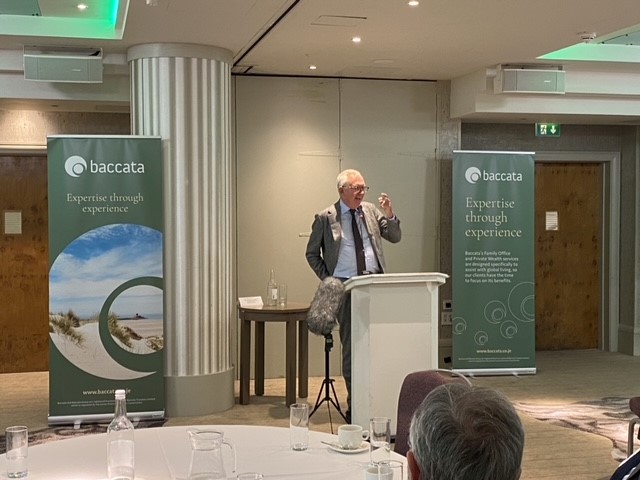 BaccataJersey's tweet photo. Baccata yesterday welcomed invited guests to its Autumn Lecture, titled ‘Charles de Gaulle & Brexit’. Speaker Prof. Jackson gave an enlightening 20th century perspective of France, England & Europe, relevant to us all today as we head into a post-Covid #Brexit & beyond. #baccata https://t.co/LzN5gjo9PK