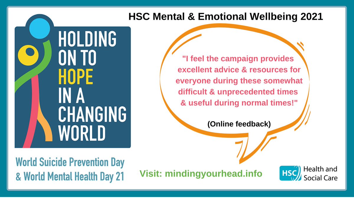 publichealthni's tweet photo. #HoldingOnToHope21 HSC Mental and emotional wellbeing campaign is in its final week &amp; marks #WMHD21
Visit Interactive Pack-find out more about using #Take5Steps @HelplinesNI, #COVIDWellbeingNI Hub, Apps &amp; much more to support your mental wellbeing
@ https://t.co/lTw8lyOV8C https://t.co/jRcncOcEue