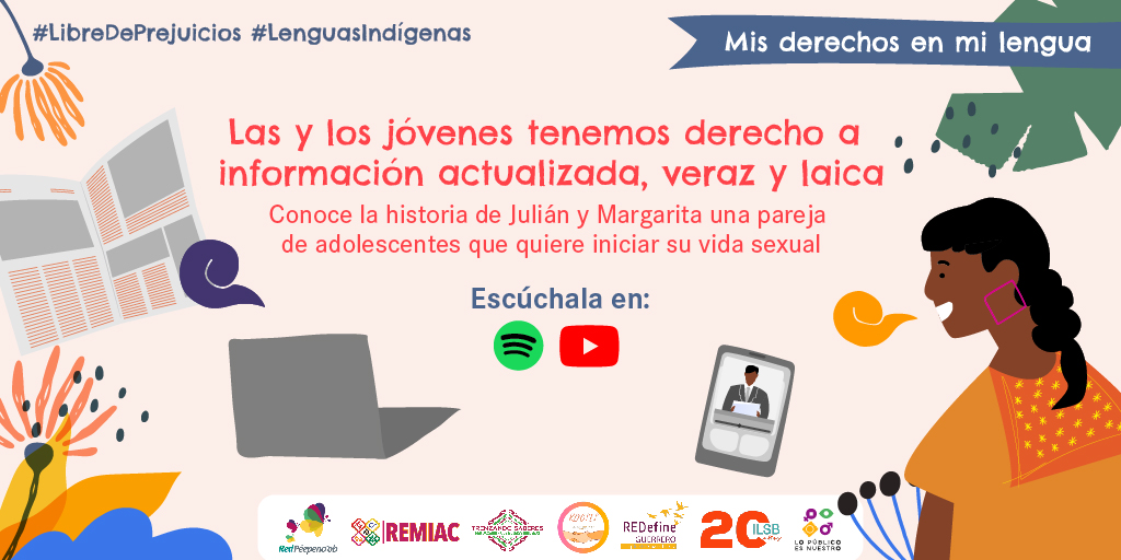 ilsb_ac's tweet photo. Exige que las instituciones públicas de salud generen y difundan materiales dirigidos a adolescentes y jóvenes indígenas en su lengua materna.🧐
“Viviendo nuestros derechos en comunidad”👇:
🎧Spotify https://t.co/XTfJmafR6I
🎧Youtube: https://t.co/WOsvHGnQJz

#LenguasIndígenas https://t.co/Tc555nzNQK