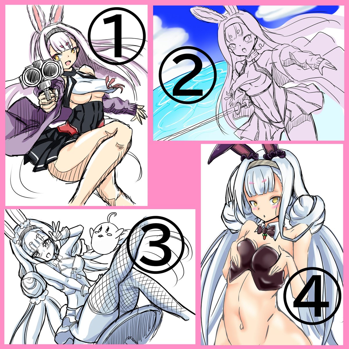 どの島風を描こうか迷っています。
どれが良いと思います?
(当ツイートのリプライにてアンケート取ります)

アンケート結果で描き上げる絵を決めたいです!!
よろしくお願いしますっ!!!
#アズールレーン #アズレン 