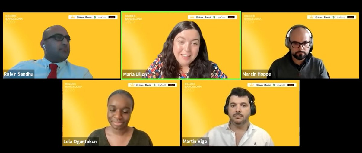 Round table live right now at #BSidesBCN21
Tune in on YouTube here: youtube.com/watch?v=673BeY… and on Zoom here: zoom.us/j/97623685849?…