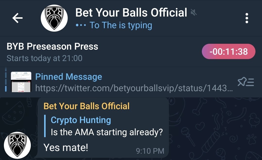 BetYourBallsVIP's tweet photo. #BYBPreseason Press! Our first ever AMA starts now!

Ask your questions at https://t.co/9qpLrY3Jzh 💬

$BYB #BetYourBalls #presale #newcoin #altcoins #bscgem #defi #crypto https://t.co/HH78gjGjkJ