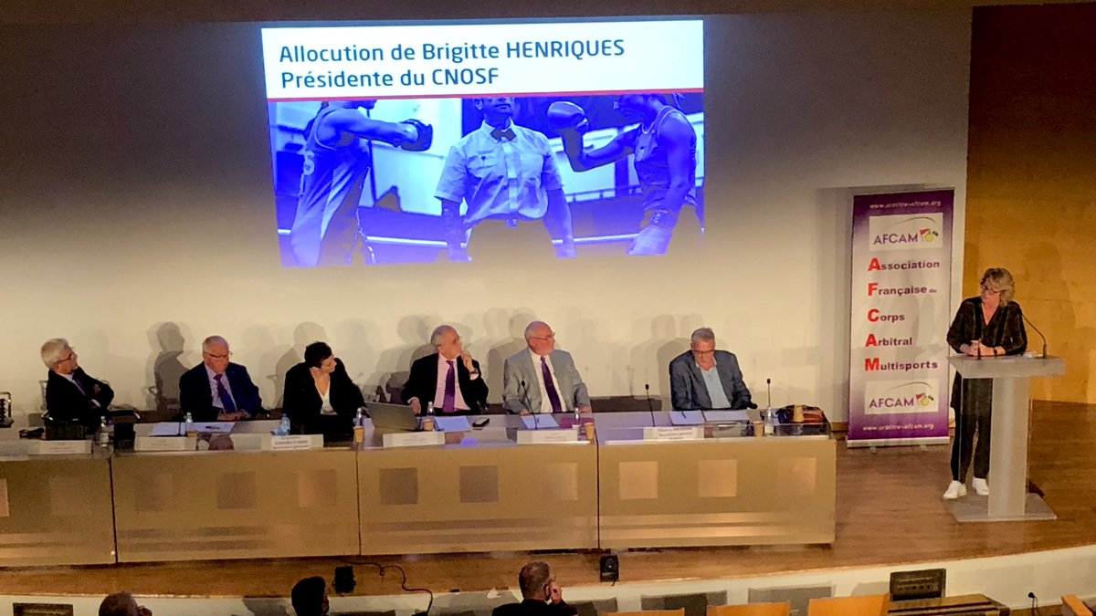 FranceOlympique's tweet photo. A l’occasion de l’Assemblée générale de l’#AFCAM, la présidente du #CNOSF, @BrigitHenriques a également rappelé sa volonté d’accompagner la création d’un Centre national de l’arbitrage et du bénévolat sportif. https://t.co/xZnLtgh6i2