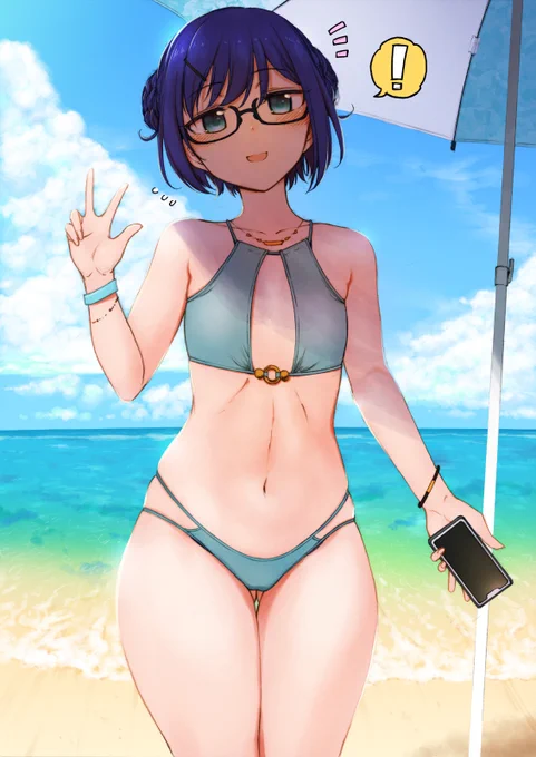 #絵ーちゃん 

夏の終わりは、遅れて取った休暇で南の島に来たのに携帯で仕事の確認をしようとする友人Aちゃんを不意にパシャリ。 