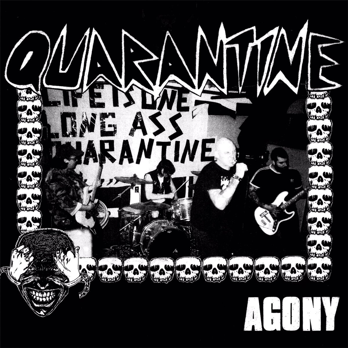 Big_Billb's tweet photo. Finally time to share a few cuts from Quarantine's AGONY LP. Pre-order now through Damage United (US) &amp; La Vida Es Un Mus (UK/EU). Album dropping &amp; shipping for real for real a week from now. I'm very excited to share this with everyone - my first LP. 

https://t.co/EhKPp4i16K https://t.co/woe64PKUmr