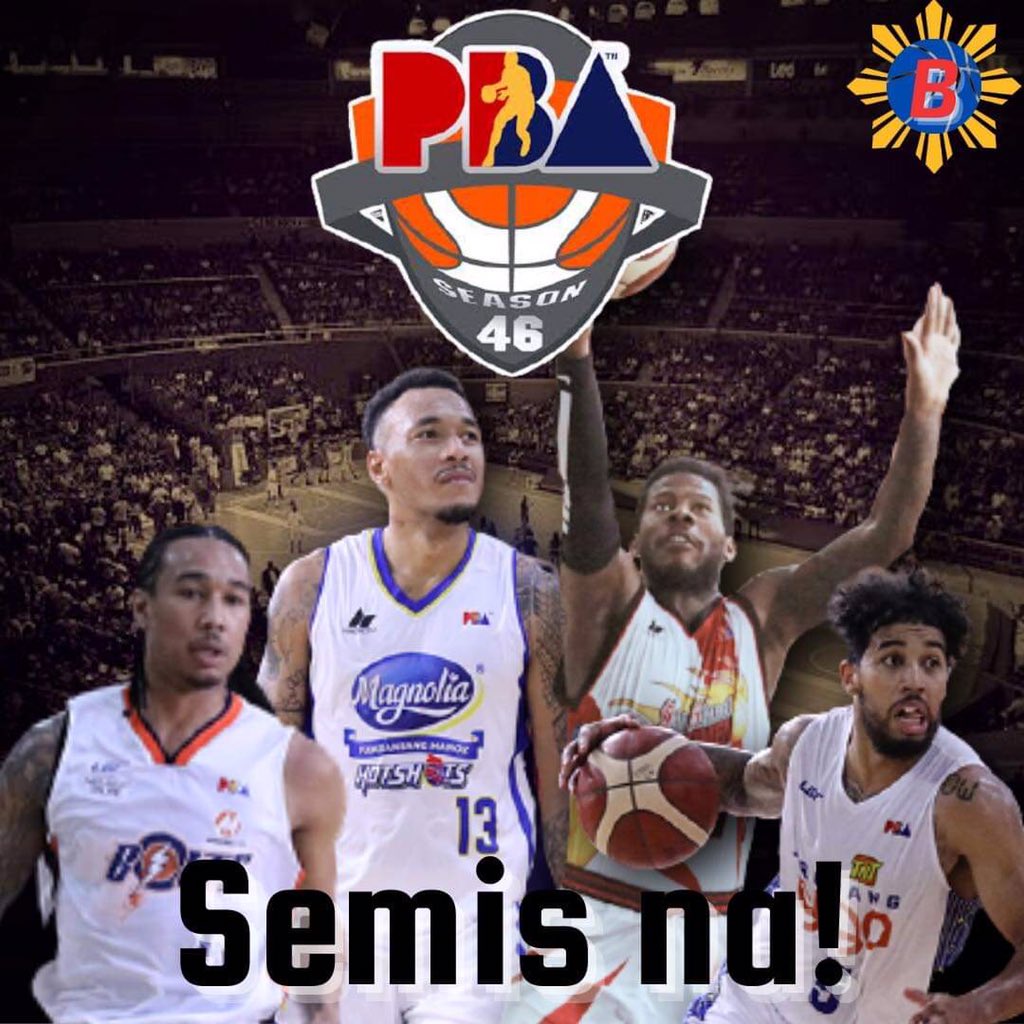 bsktblsta's tweet photo. ☄️PBA SEMIS NA!☄️
.
Kumpleto na ang mga maghaharap sa Best of 7 Semis ng 2021 Philippine Cup! 😱
.
MERALCO VS MAGNOLIA!
.
San Miguel VS TNT Tropang Giga!
.
Sinong mag kakampeon? 🔥
.
Ano masasabi niyo? https://t.co/HAbXHIGpgn