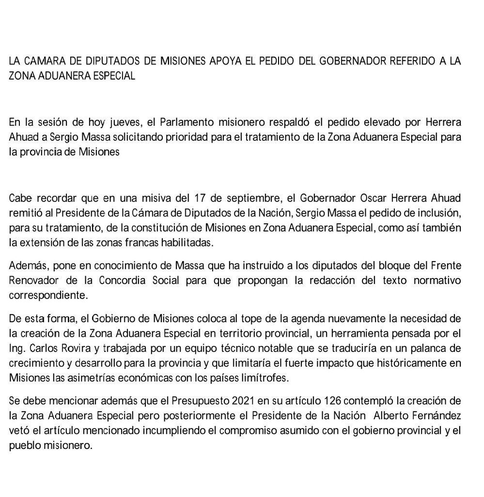 Concordia_Mns's tweet photo. Aval legislativo al pedido del Gobernador de una Área Aduanera Especial para Misiones.
@rovira_carlos @herrerayflia @drfernandezok @FernandoMezaOK @FRdelaConcordia 
#PorMisiones #ZonaAduanera https://t.co/tDFnpPUz4R
