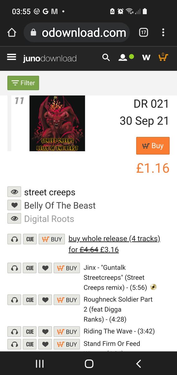 Belly of the beast ep 
By <a href="/streetcreepsuk/">Street Creeps</a> 
Sitting at 11 in this weeks <a href="/junodownload/">Juno Download</a> #chart 
Thanks to everyone supporting this release, if you haven’t got your copy yet, make sure you pop over to #junodownload for your copy.
#dnb #drumnbass #drumnbassfamily #digitalrootsuk
