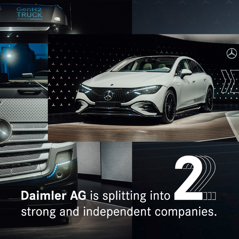 DaimlerTruck's tweet photo. It’s a YES from our shareholders: The star will shine twice in the future, even brighter than before ⭐⭐ Swipe to see how we will set the pace of transformation with our historic realignment. 🚚🚗