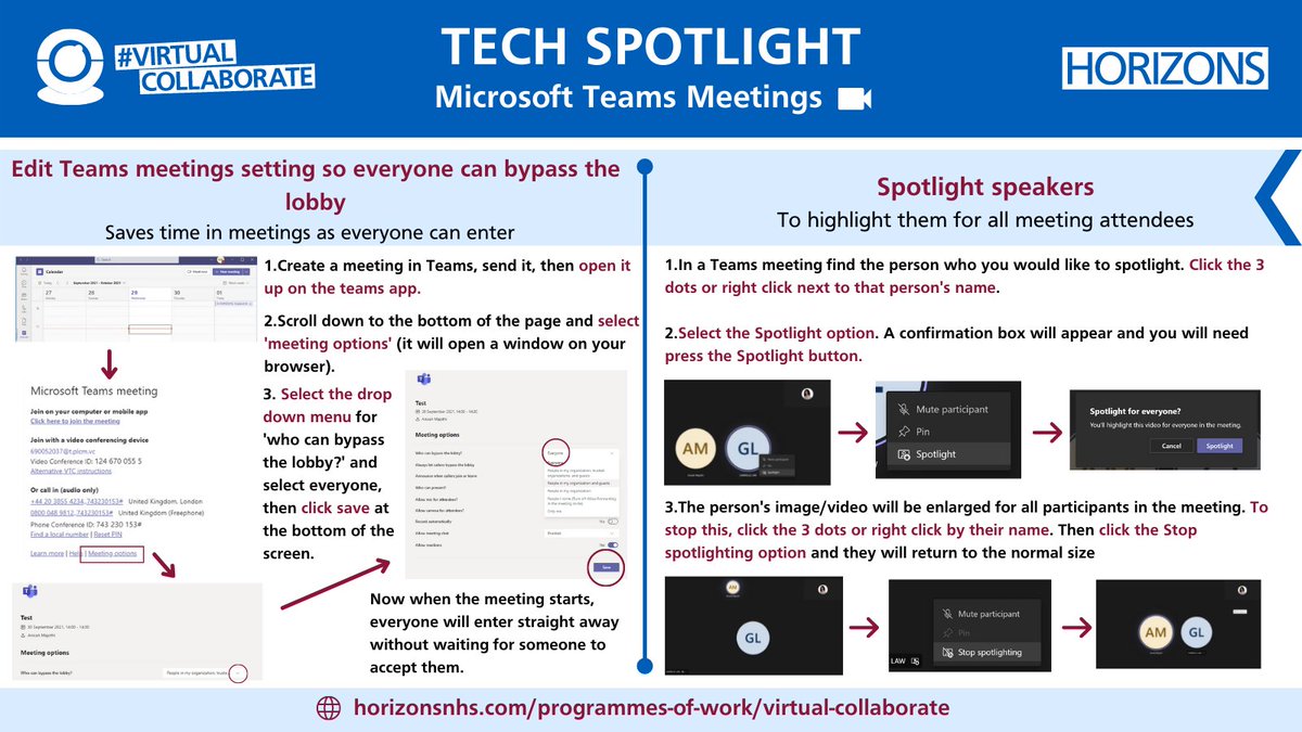 GabrielleLaw3's tweet photo. 💡Tech Spotlight💡 

We’ve come across some useful tips with
@MicrosoftTeams that we like to share across @HorizonsNHS - especially when they save us time and make virtual work so much better 😊! 

We're excited to share them with you too! 

#VirtualCollaborate https://t.co/1OCYKfEvUr
