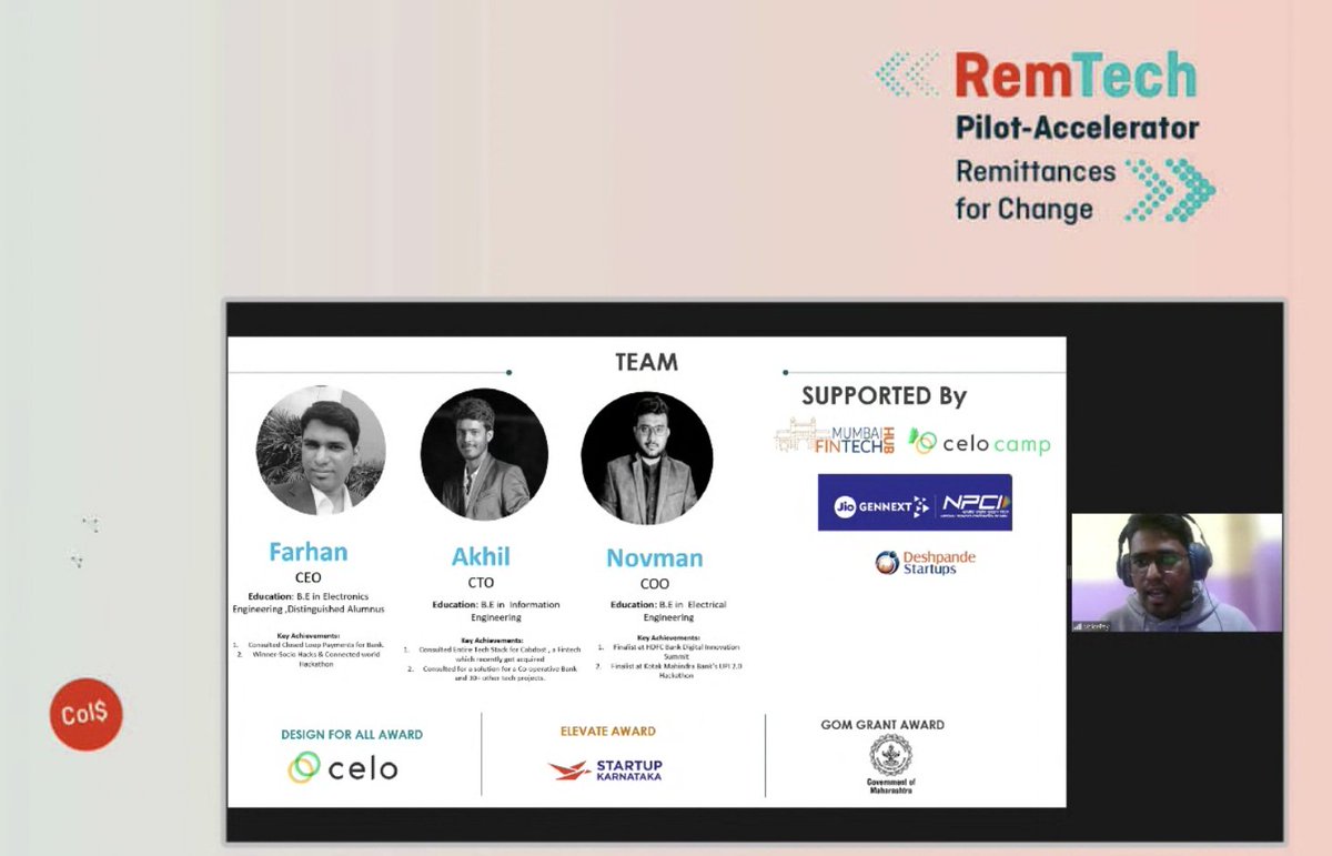 AncaBogdanaR's tweet photo. When you're judging at a #remtech accelerator and you run into a @CeloOrg @UprightVcamps start-up alumnus. @xochitlcazador🤯
If you too want to join the #ecosystm, along with #DeFi4ThePeople, the #MobileFirst hackathon will allow everyone to come together and #buildonCelo 💪🤩 https://t.co/DddyvTdUex