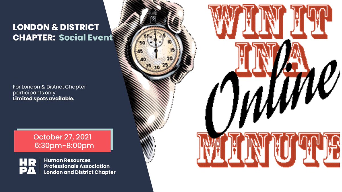 HRPA_LD's tweet photo. Member social! This event will be exciting and nail-biting as teams battle it out in 1min challenges. It is an inclusive activity boosting individual morale and members get to know each other outside of the usual work environment. Register today!
https://t.co/8mwkSZmCID https://t.co/4HydIEOKJ6