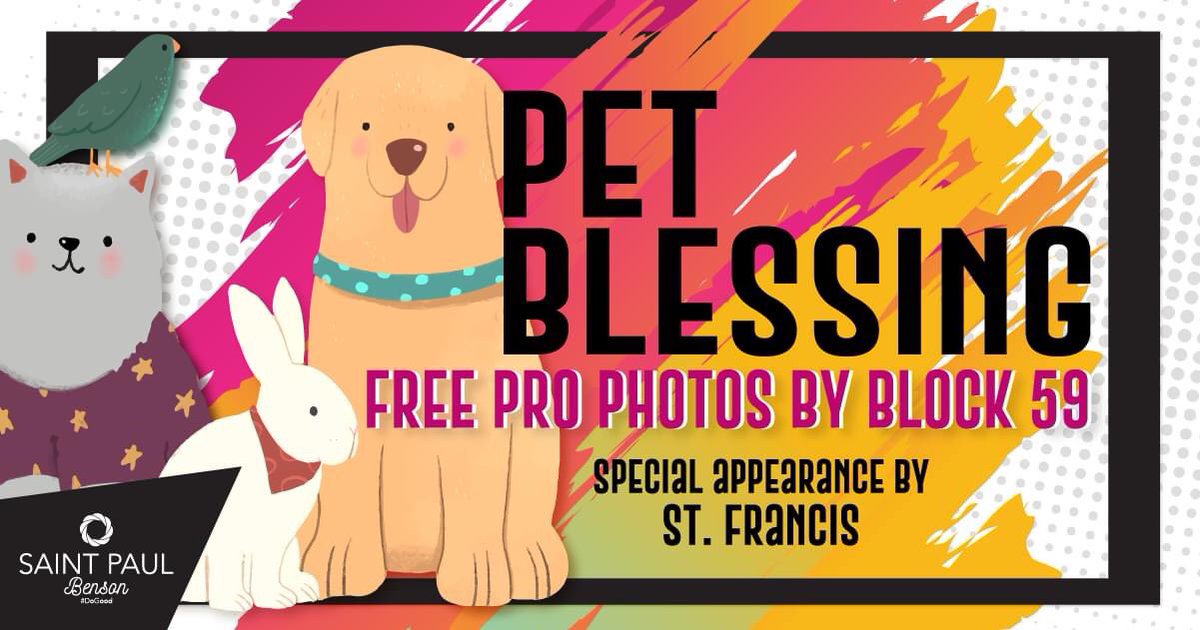 SaintPaulBenson's tweet photo. Pet blessings with photos AND pumpkins today at @SaintPaulBenson 55th and Radial Hwy #Benson #umc 5-8pm https://t.co/FhmuFEUNEf