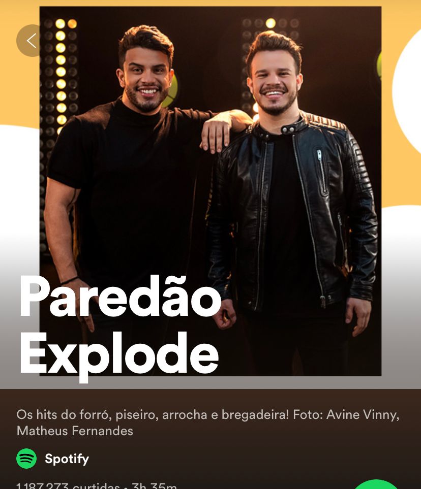 AvineOficial's tweet photo. Acordei hoje e fiquei mega feliz, ontem entramos na playlist #TopBrasil no #Spotify e hoje já acordamos na capa da PlayList #ParedaoExplode uma das maiores playlist!! caramba que satisfação❤️
TamoJunto!! @SpotifyBrasil  😍 amo vocês! https://t.co/D8oM9StTZr