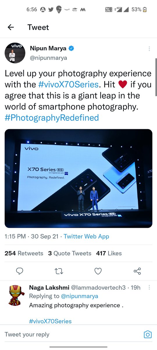 PaakhiSK's tweet image. #Ans1 Zeiss T*
#Ans2 V1 Chip
#Ans3 Snapdragon 888+ Processor
#Ans4 IP68 Rating

#vivoX70Series 
#vivoX70Pro 
#vivoX70ProPlus 
#PhotographyRedefined 
@nipunmarya
@Vivo_India
Join in _
@ManavNimse @imMeet17 @Rittick07 @itsPriynkaM @VK_Tanwar1 
Thank you for this amazing opportunity
