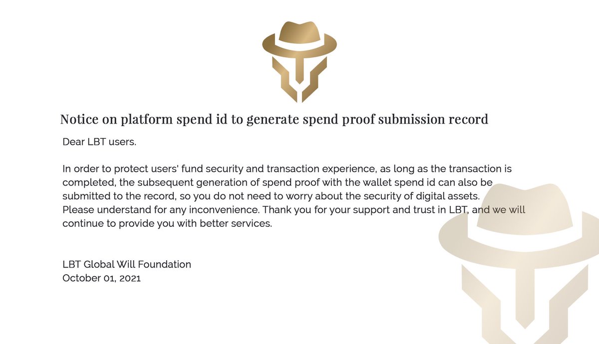 Notice on platform spend id to generate spend proof submission record #Blockchain #Filecoin #CHIA #BTC #dash #XMR #ZEC