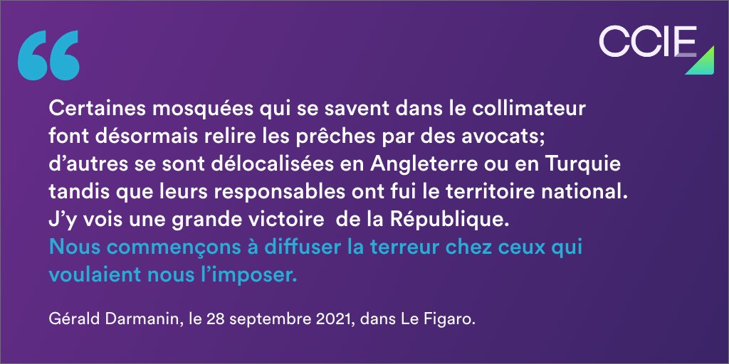 CCIEurope's tweet photo. Si aujourd’hui, au sommet du gouvernement français, les ministres ne se cachent plus du tout pour faire le lie de leur racisme et de leur islamophobie de la façon la plus explicite, https://t.co/9wDT5TtjlL