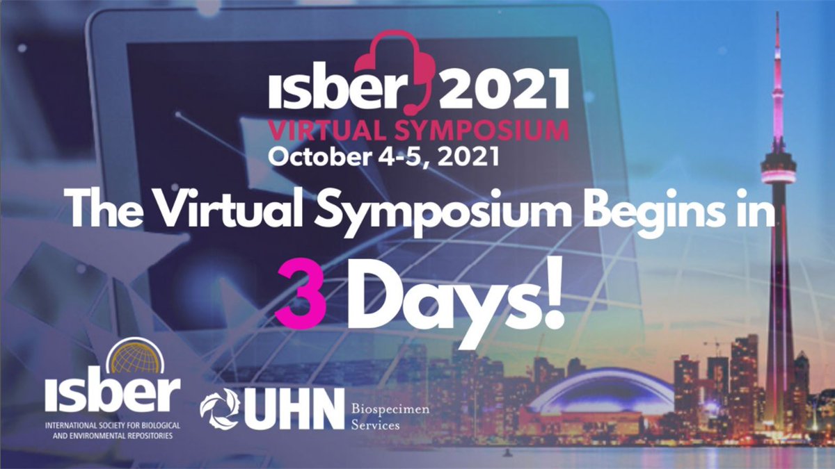 ❗️Only 3 days left for the ISBER 2021 Virtual Symposium!

If you are still interested in joining the symposium on October 4th and October 5th, please register today lnkd.in/dA9JJNZ

#ISBER #UHNBiospecimenServices #biobanking #biobanking #innovation #lifesciences