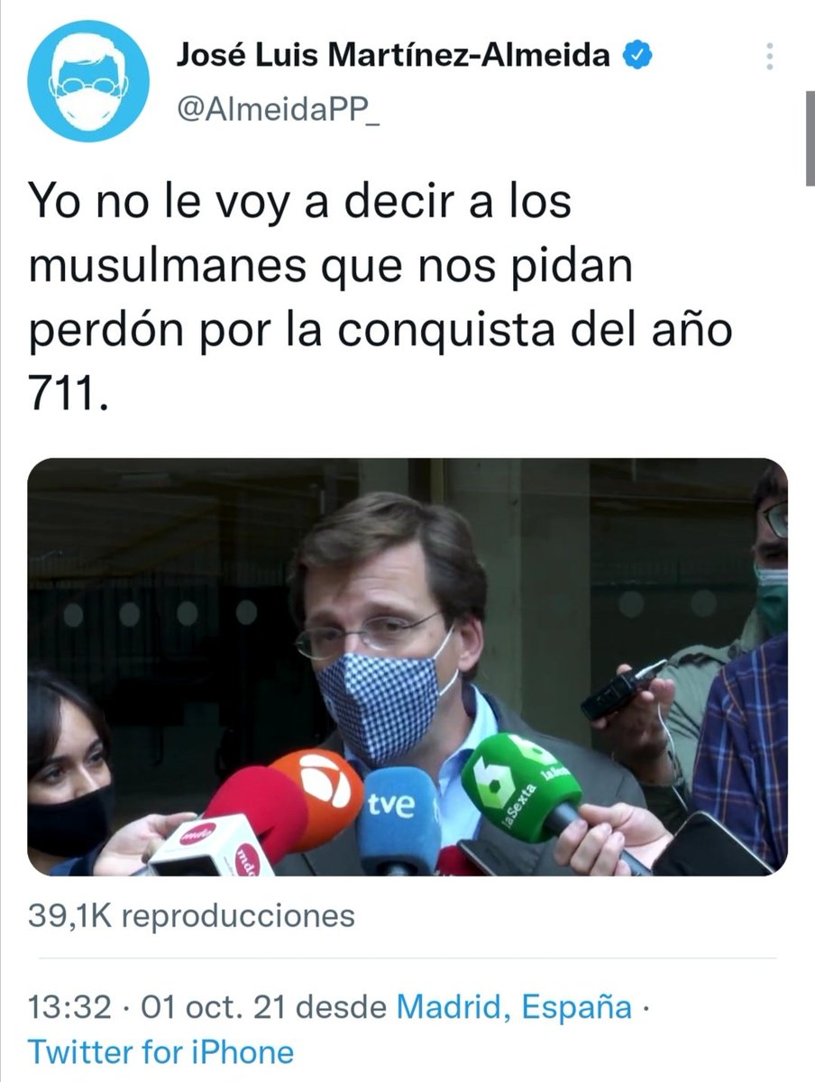 RubenSanchezTW's tweet photo. El xenófobo alcalde de Madrid no sabe que su apellido procede de la voz árabe Al-ma`ida. Los españoles somos descendientes de una larga lista de civilizaciones. Es una de las cosas que nos enriquece como pueblo. https://t.co/oh5qYoN25G