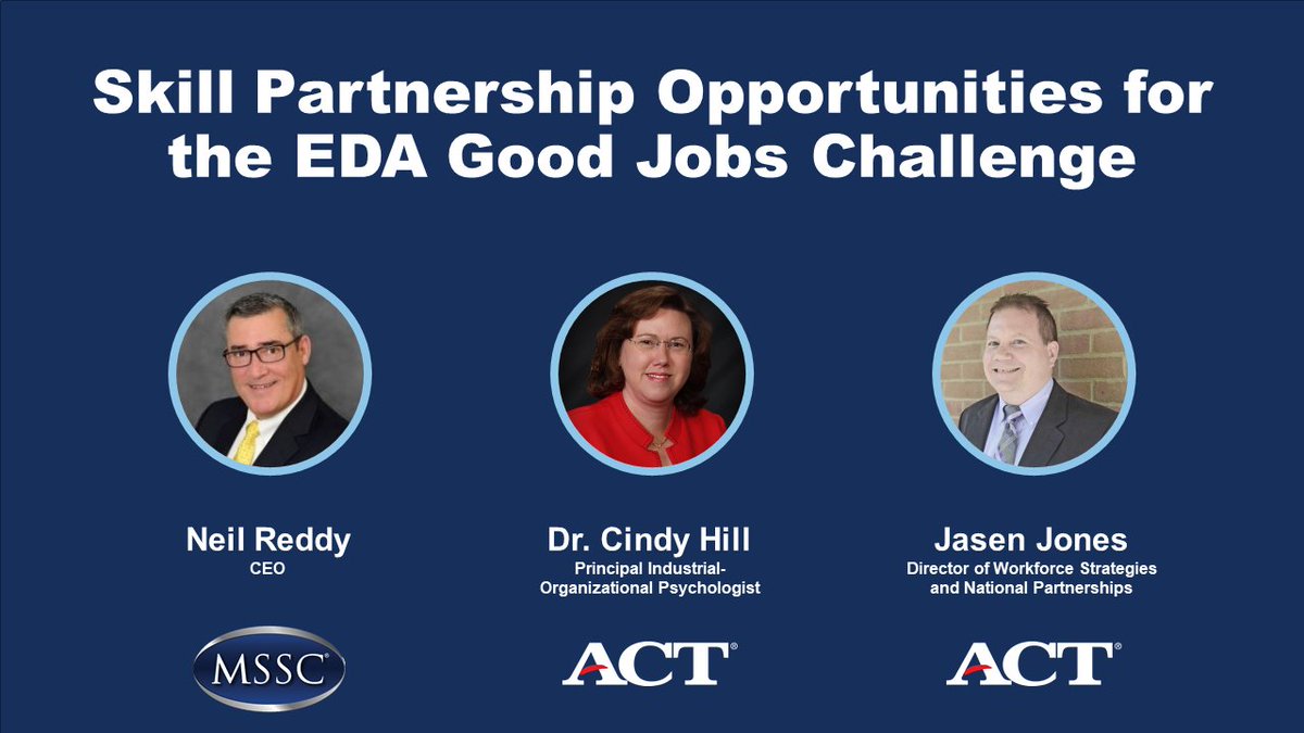 October 1st in Manufacturing Day! Help serve manufacturers through EDA's Good Jobs Challenge and learn more in a webinar from ACT and MSSC October 5th event.on24.com/wcc/r/3415589/…