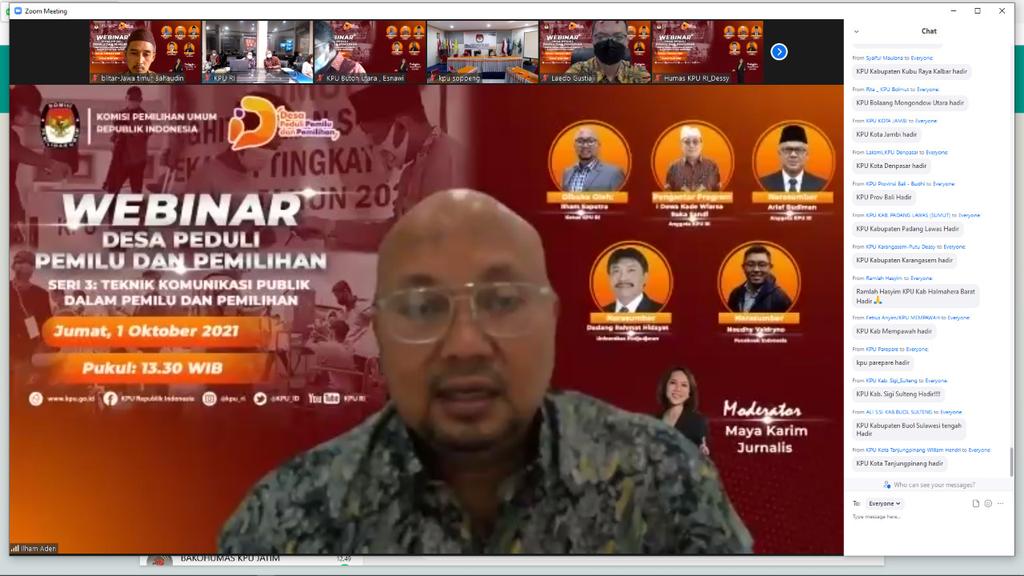 BahakSaja's tweet photo. Bersemangat mengikuti Webinar Desa Peduli Pemilu dan Pemilihan, yang diselenggarakan oleh KPU RI 
Jum at 1/10/2021 https://t.co/pSlqSw0cab