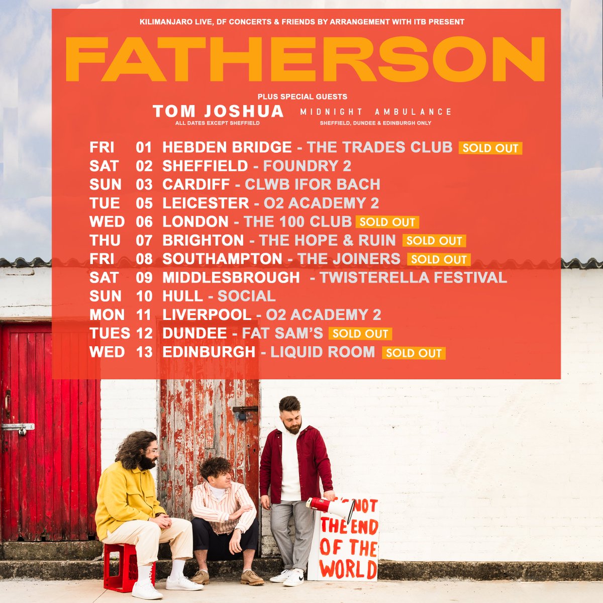 Tom Joshua (@tomjoshuamusic) on Twitter photo Thanks to <a href="/lanternstalk/">Lanterns on the Lake</a> for having us last night! Great way to kick off an exciting couple of weeks ahead on tour with <a href="/fathersonband/">Fatherson</a>, playing <a href="/SoundCity/">Liverpool Sound City</a> & @TwisterellaFest - hope to see you sometime.
tickets > tomjoshua.com Thanks to <a href="/lanternstalk/">Lanterns on the Lake</a> for having us last night! Great way to kick off an exciting couple of weeks ahead on tour with <a href="/fathersonband/">Fatherson</a>, playing <a href="/SoundCity/">Liverpool Sound City</a> & @TwisterellaFest - hope to see you sometime.
tickets > tomjoshua.com