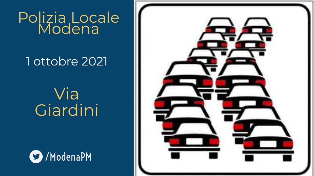 PLModena's tweet photo. #ViabilitàMO #1ottobre rallentamenti del #traffico in via Giardini altezza ingresso #complanare Einaudi causa #incidente stradale. Siamo sul posto 👮♂️ https://t.co/M7ffMfwJor