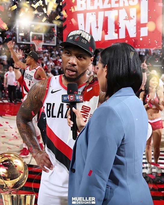 Blazers winning it all, Damian Lillard MVP and Finals MVP, CJ McCollum MIP, Greg Brown ROTY, Jusuf Nurkic DPOY, Anfernee Simons 6th Man and Chauncey Billups COTY https://t.co/qK07auVJOM https://t.co/PT40M39Dva