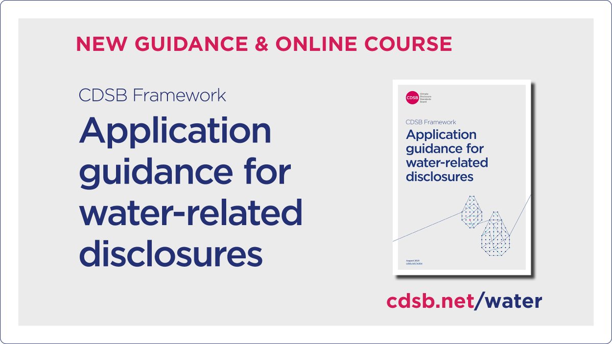 CDSBglobal's tweet photo. How to consider the nexus between water, climate, biodiversity, and land use in financial reporting? Read the new CDSB Water Guidance to find out: https://t.co/JKjSMn2H2P #NatCapAction https://t.co/1tOFBZkodG
