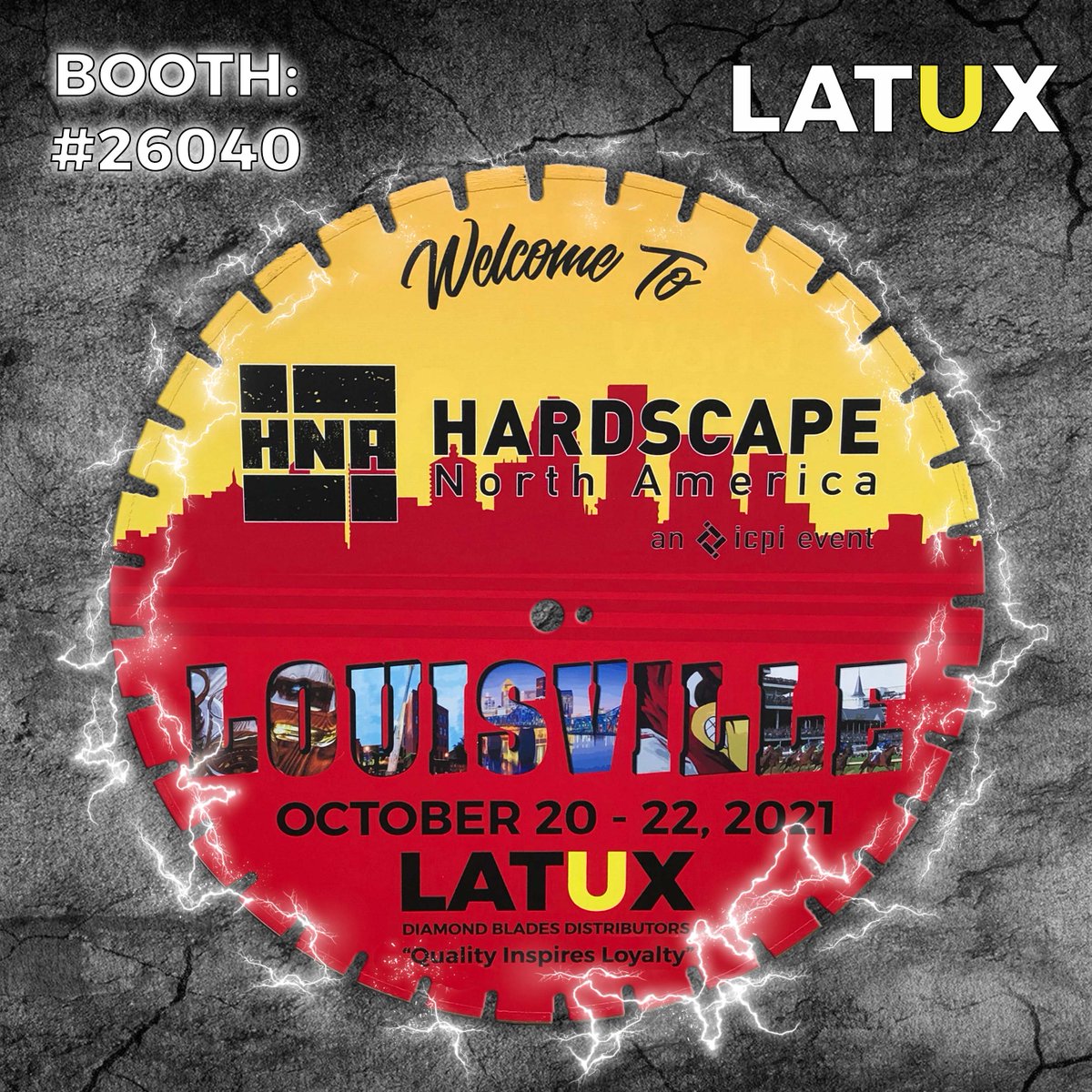 LATUXDBD's tweet photo. 1️⃣9️⃣ DAYS! 🔜
Hardscape North America is almost here! Who is attending? lets us know by dropping a like bomb and a comment. Visit us at booth 26040 and take a photo with our special HNA 26" Blade for the memories!

#hardscape #hardscapedesign #bricklayer #generalcontractor https://t.co/aP8pOimRn7