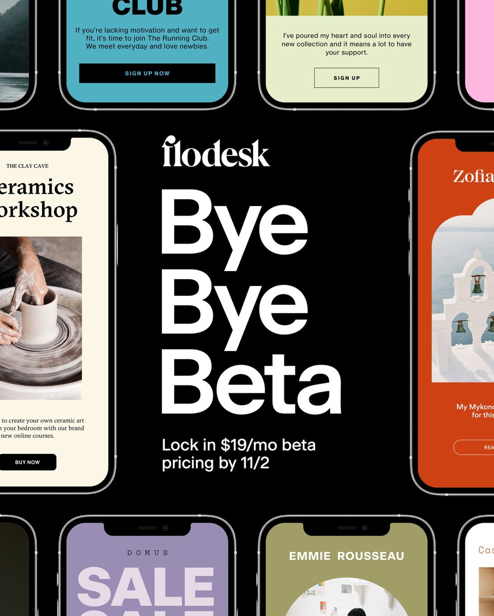 launchdamnthing's tweet photo. Flodesk is finally launching out of beta! Lock in the beta rate &amp; get unlimited everything before the deal disappears on 11/2/21. https://t.co/0JgIEebP5P
#FloDesk #ByeByeBeta #emailmarketing https://t.co/Iua9OPmrCZ