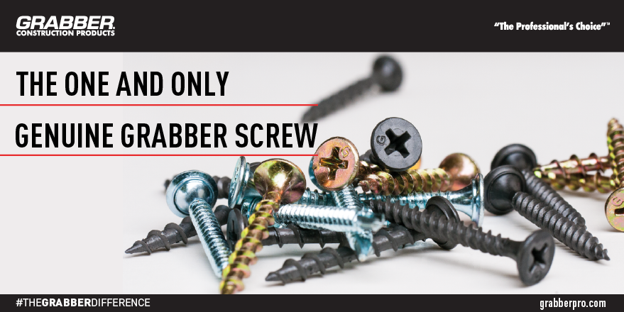 GrabberPro's tweet photo. "The Grabber," the fastener that's our company's namesake, is a drywall screw that changed the construction industry. This revolutionary drywall screw replaced galvanized nails as the primary fastener to hang drywall. Discover #TheGrabberDifference. https://t.co/uF3BCPzSBG https://t.co/4i5xIX1P3a