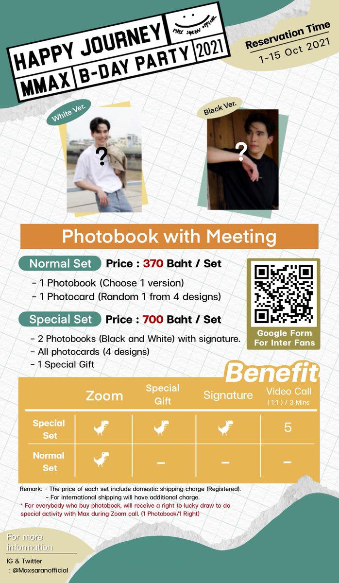 mmaxmaxofficial's tweet photo. 📍𝗦𝘁𝗼𝗽 𝟭-𝗠𝗮𝘅'𝘀 𝗣𝗵𝗼𝘁𝗼𝗯𝗼𝗼𝗸 𝗪𝗶𝘁𝗵 𝗟𝗶𝘃𝗲

Period For Order : 1 - 15 Oct 2021
Price : 370 THB /  700 THB

*รายได้หลังหักค่าใช้จ่ายนำไปทำบุญ
Income after deduct expenses will donated to help the victims of Covid-19.
#MaxBDayJourney2021
#mmaxmax #แม้กกี้ไม่ใช่ซอส https://t.co/jjIwTKIE5P