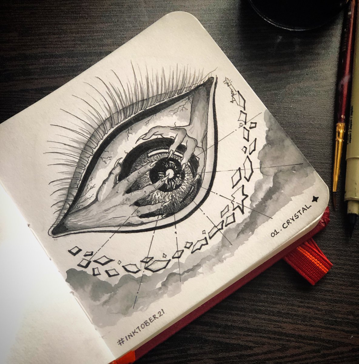 SYempalle's tweet photo. Wanted to do it since so many years but never managed to. Let’s try this year!
#inktober day 1 : Crystal 

#Inktober2021 #inktober2021day1 #Crystal #illustration #art #ink https://t.co/dYt0anohrW