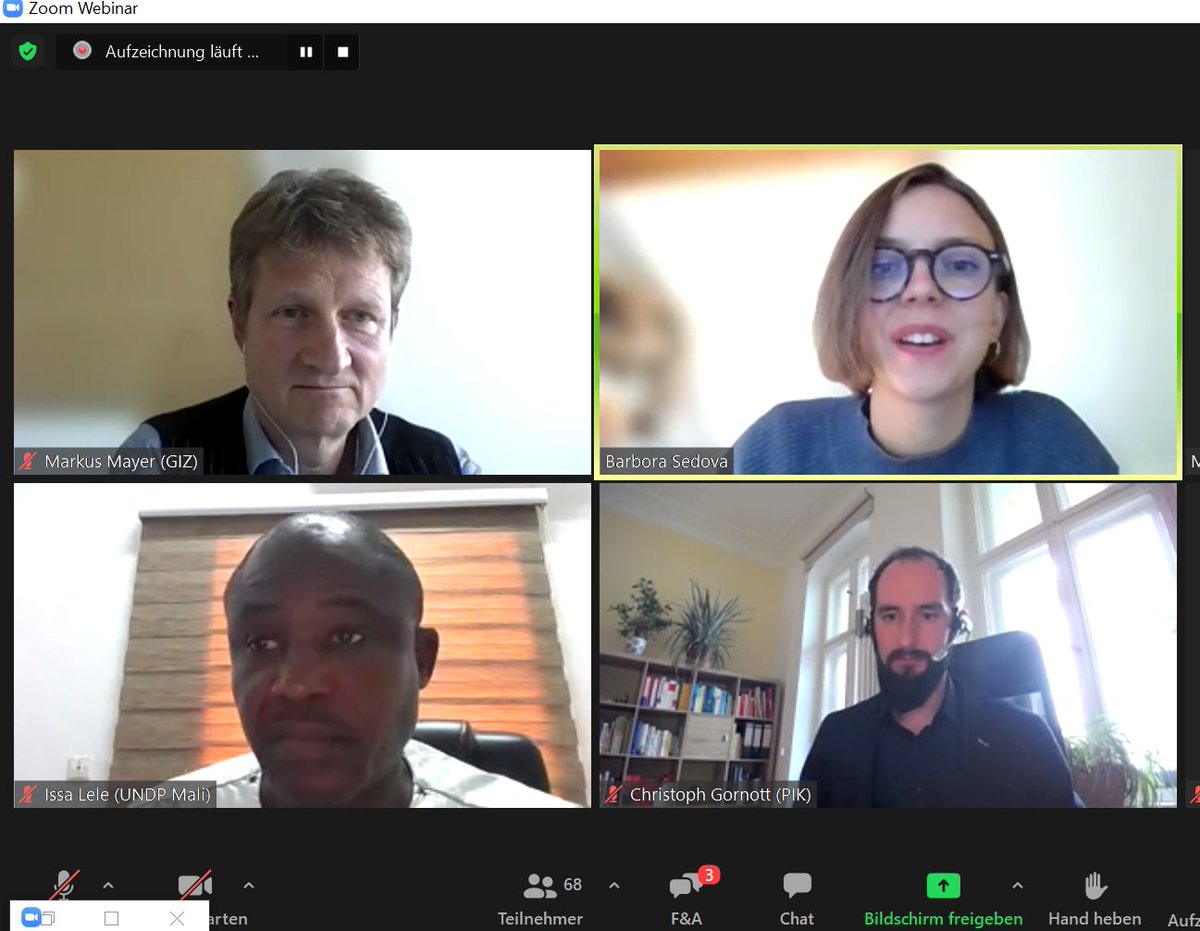 Potsdam Institute for Climate Impact Research PIK (@pik_climate) on Twitter photo "Climate information already helps to improve early action to mitigate violence & conflicts in a changing climate," states PIK's <a href="/Barbora_Sedova/">Barbora Šedová</a> in ongoing #BCSC2021 PIK webinar. #peacebuilding #weatheringrisk #climatesecurity
<a href="/CGornott/">Christoph Gornott</a>, <a href="/giz_gmbh/">GIZ</a>, <a href="/climateDiplo/">Climate Diplomacy and Security</a>, <a href="/issalele2/">Issa Lele</a> "Climate information already helps to improve early action to mitigate violence & conflicts in a changing climate," states PIK's <a href="/Barbora_Sedova/">Barbora Šedová</a> in ongoing #BCSC2021 PIK webinar. #peacebuilding #weatheringrisk #climatesecurity
<a href="/CGornott/">Christoph Gornott</a>, <a href="/giz_gmbh/">GIZ</a>, <a href="/climateDiplo/">Climate Diplomacy and Security</a>, <a href="/issalele2/">Issa Lele</a>